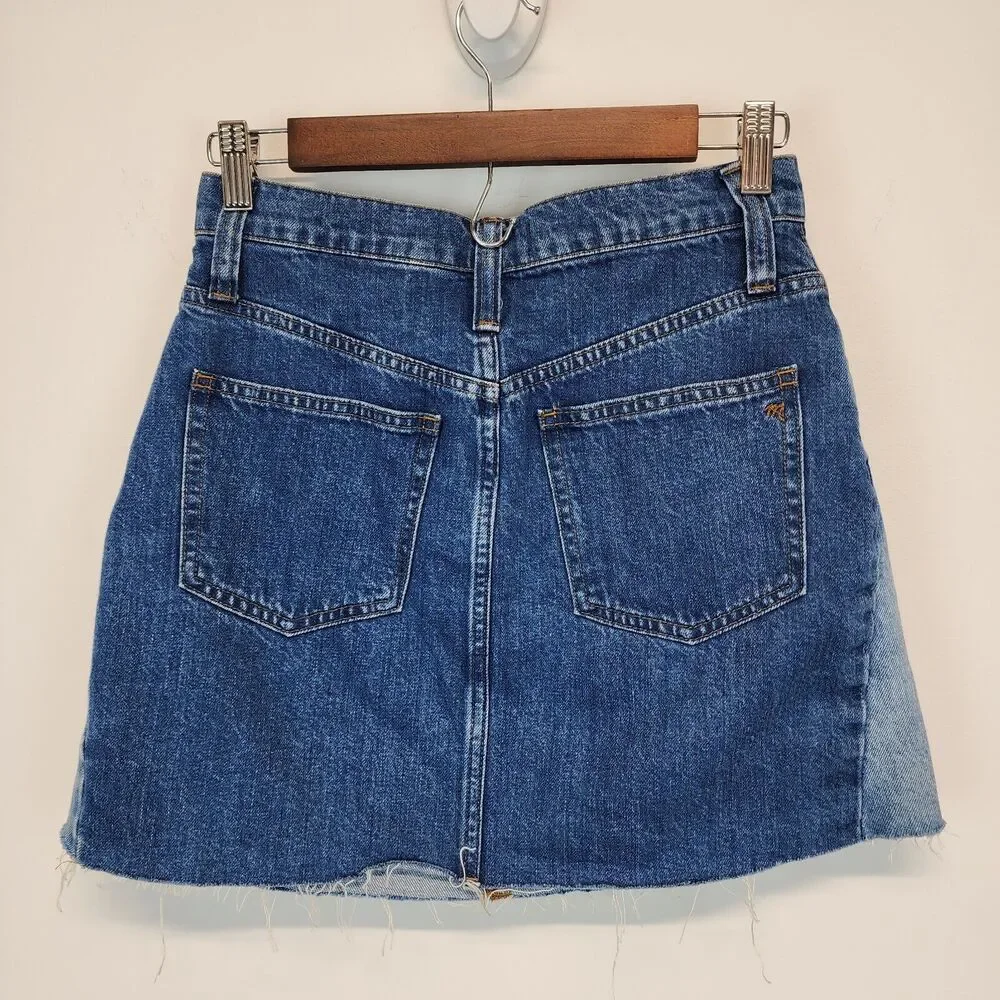 Madewell Patchwork Denim Mini Skirt Size 25